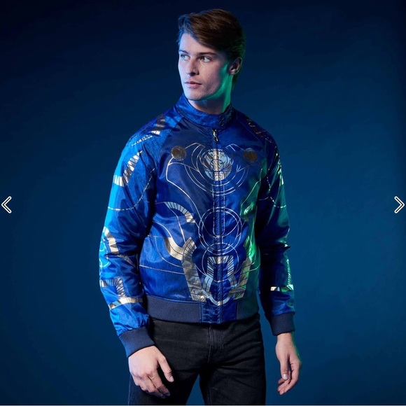 Disney Store Unisex Adult Blue Marvel Eternals Ikaris Reversible Jacket SMALL - Picture 5 of 6